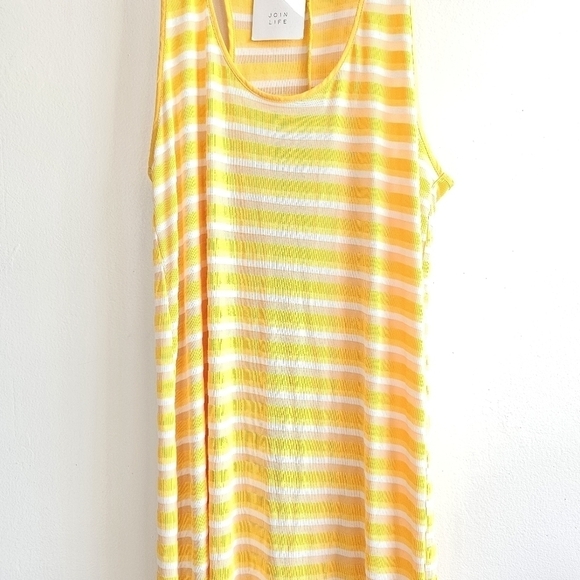 New Zara Striped Yellow Sleeveless Racerback Tank Maxi Dress NWT - Picture 11 of 14